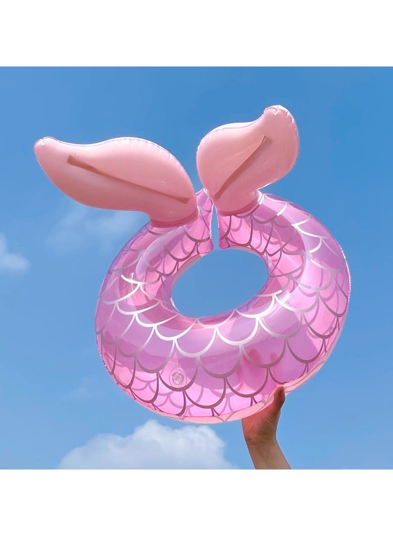 VUCATIN 48cm Mermaid Pool Float Mermaid Tail Shaped Pool Swimming Float Tube Ring Floatie Summer Water Fun Beach Party Swimming Pool Toys for 3+ Year Water Activities - Image 5