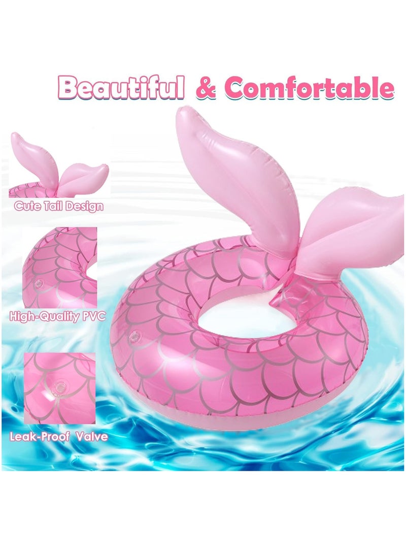 VUCATIN 48cm Mermaid Pool Float Mermaid Tail Shaped Pool Swimming Float Tube Ring Floatie Summer Water Fun Beach Party Swimming Pool Toys for 3+ Year Water Activities - Image 2