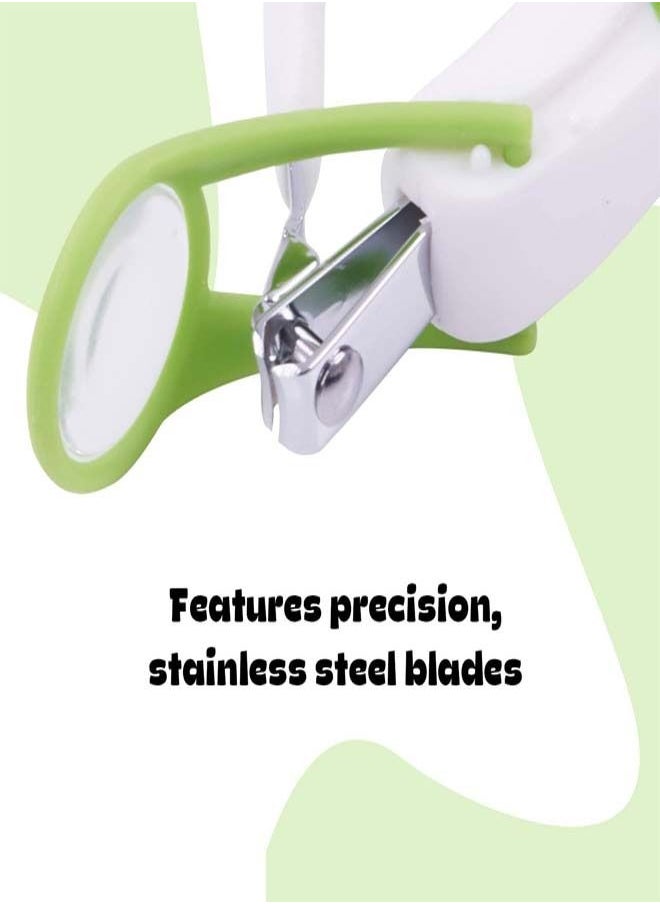 BAYBEE Baby Nail Clipper With Magnifier Zoom Lens Safety Nail Cutter For New Born Babies Infant Toddler Baby Manicure Pedicure Care Baby Nail Cutter Kids Nail Clipper For New Born Baby Green  - Image 3