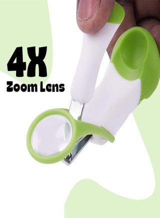 Baby Nail Clipper With Magnifier Zoom Lens Safety Nail Cutter For New Born Babies Infant Toddler Baby Manicure Pedicure Care Baby Nail Cutter Kids Nail Clipper For New Born Baby Green - view 2