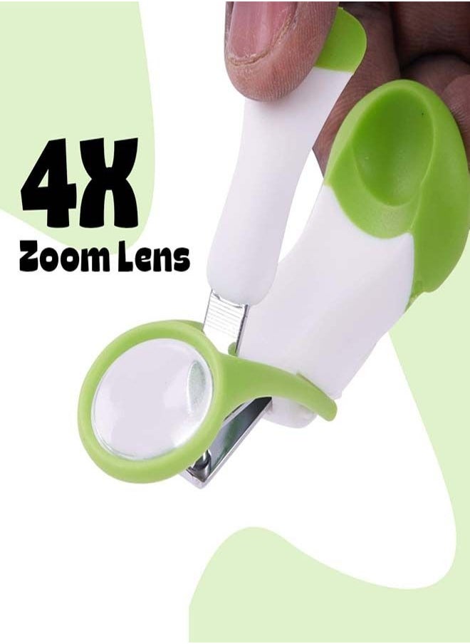 BAYBEE Baby Nail Clipper With Magnifier Zoom Lens Safety Nail Cutter For New Born Babies Infant Toddler Baby Manicure Pedicure Care Baby Nail Cutter Kids Nail Clipper For New Born Baby Green  - Image 2