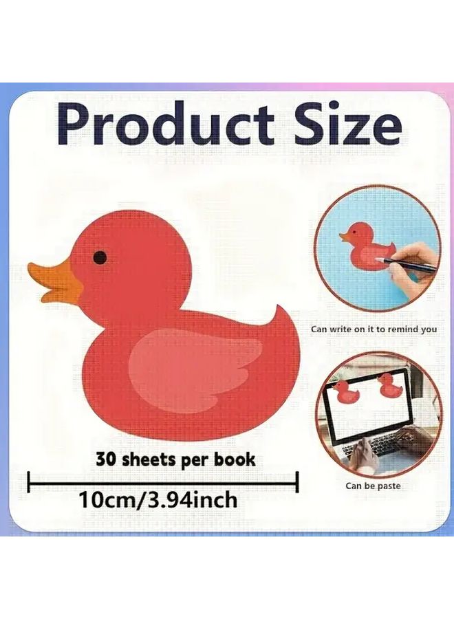 Duck Shaped Sticky Notes 30 Sheets Book Colorful Planner Stickers For Office School Gifts - Image 2