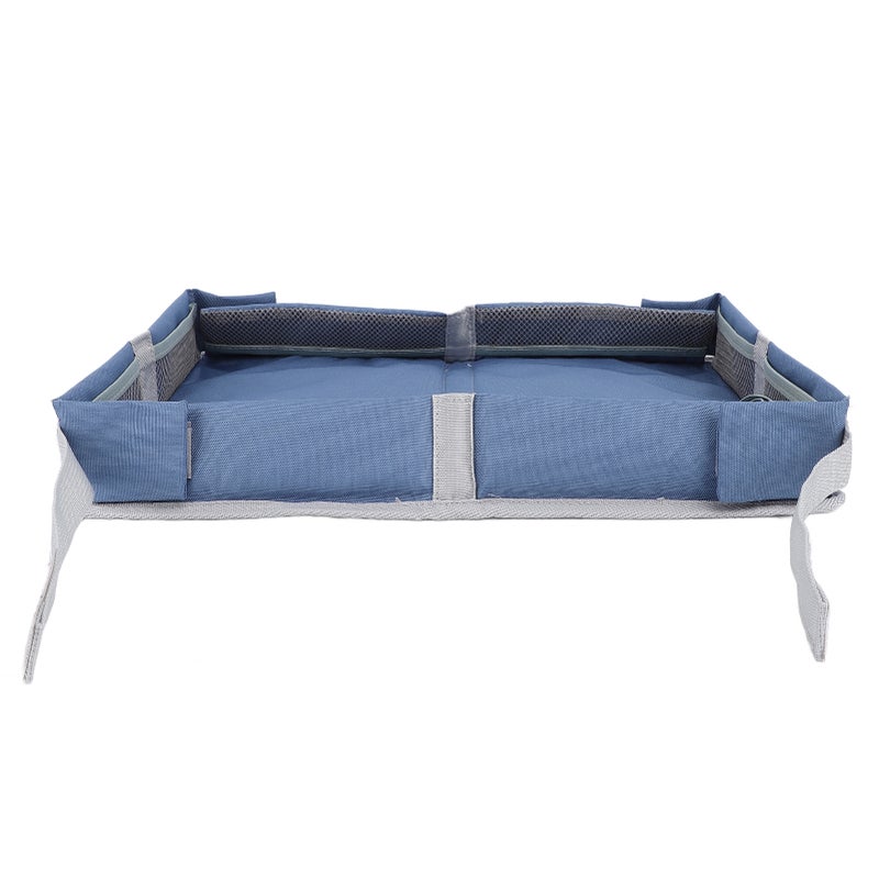 Foldable Travel Tray Cover Airplane Tray Table Organizer Kids and Adults Tray Table Cover for Planes Trains Stone Blue - Image 2