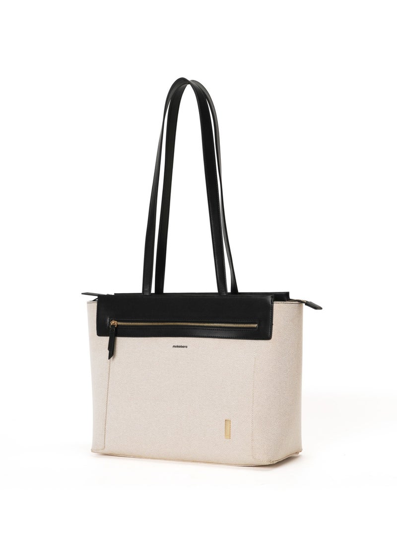 Mokobara The Dawn Tote 2.0 - Vegan Leather | Cotton Cloud, Beige - Image 1