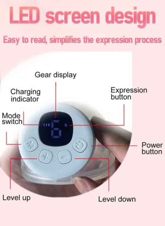 شفاط حليب كهربائي محمول بدون استخدام اليدين بتصميم مريح مع شاشة LCD، خالٍ من مادة BPA، يحتوي على 3 أوضاع و9 مستويات. - Image 4