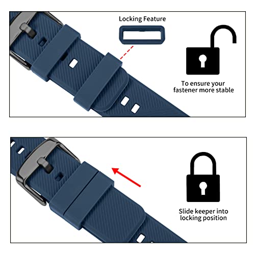 TStrap Silicone Watch Bands Rubber - Navy Blue Quick Release Watch Straps Soft - Waterproof Military Watch Strap for Men Women - for Smart Watches Bracelet Replacement 18mm 19mm 20mm 21mm 22mm - Image 4