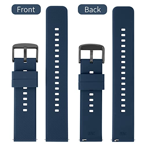 TStrap Silicone Watch Bands Rubber - Navy Blue Quick Release Watch Straps Soft - Waterproof Military Watch Strap for Men Women - for Smart Watches Bracelet Replacement 18mm 19mm 20mm 21mm 22mm - Image 2