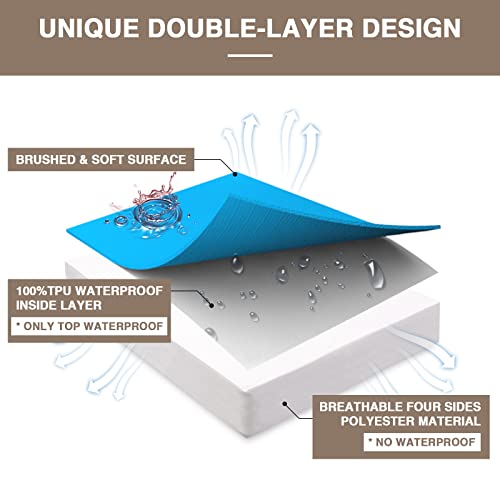 Mecerock Mattress Protector, Breathable and Soft Waterproof Mattress Protector, Mattress Cover, Fitted to 18" Deep, Mattress Cover Full Size Bed White - Image 3