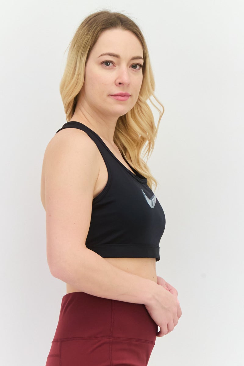 Nike Women Padded Brand Logo Sports Bra, Black  - Image 2