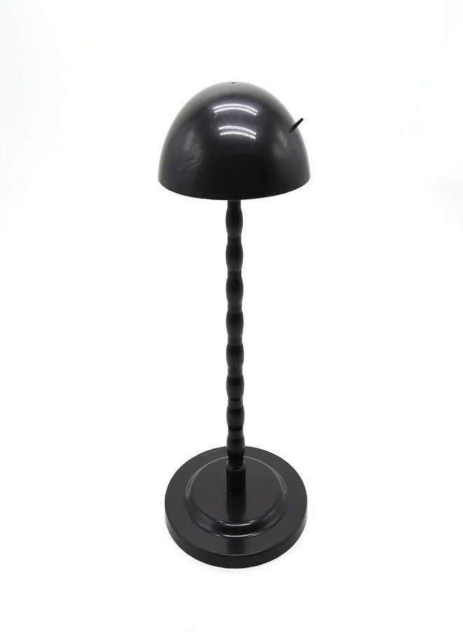 BTWTRY Wig Hair Stand Head Mushroom Top New Plastic Folding Stable Durable Hat Cap Display Holder Stand Tool Wig Stand (Black 1pc) - Image 1