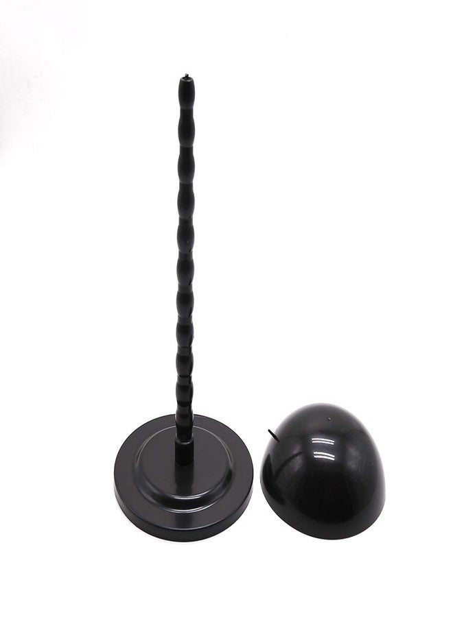 BTWTRY Wig Hair Stand Head Mushroom Top New Plastic Folding Stable Durable Hat Cap Display Holder Stand Tool Wig Stand (Black 1pc) - Image 4