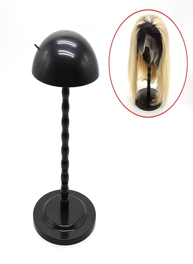BTWTRY Wig Hair Stand Head Mushroom Top New Plastic Folding Stable Durable Hat Cap Display Holder Stand Tool Wig Stand (Black 1pc) - Image 5