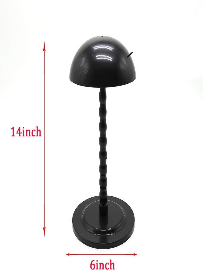 BTWTRY Wig Hair Stand Head Mushroom Top New Plastic Folding Stable Durable Hat Cap Display Holder Stand Tool Wig Stand (Black 1pc) - Image 2