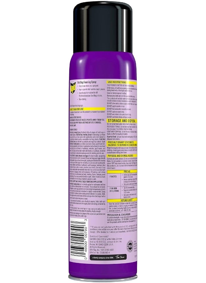 RAID - Raid Bed Bug Foaming Spray, Kills Bed Bugs and Their Eggs, for Indoor Use, Non-Staining, Keeps Killing for Weeks, 16.5 oz (Pack of 1) - Image 1