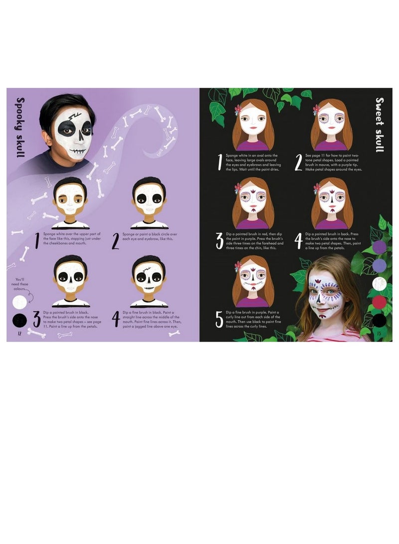 Usborne Book of Face Painting with 32-pages, Creative Designs for Kids, Fun Face Art, Party Activities, Animal Faces, Kids Face Paint Ideas, Holiday Face Painting - Image 2