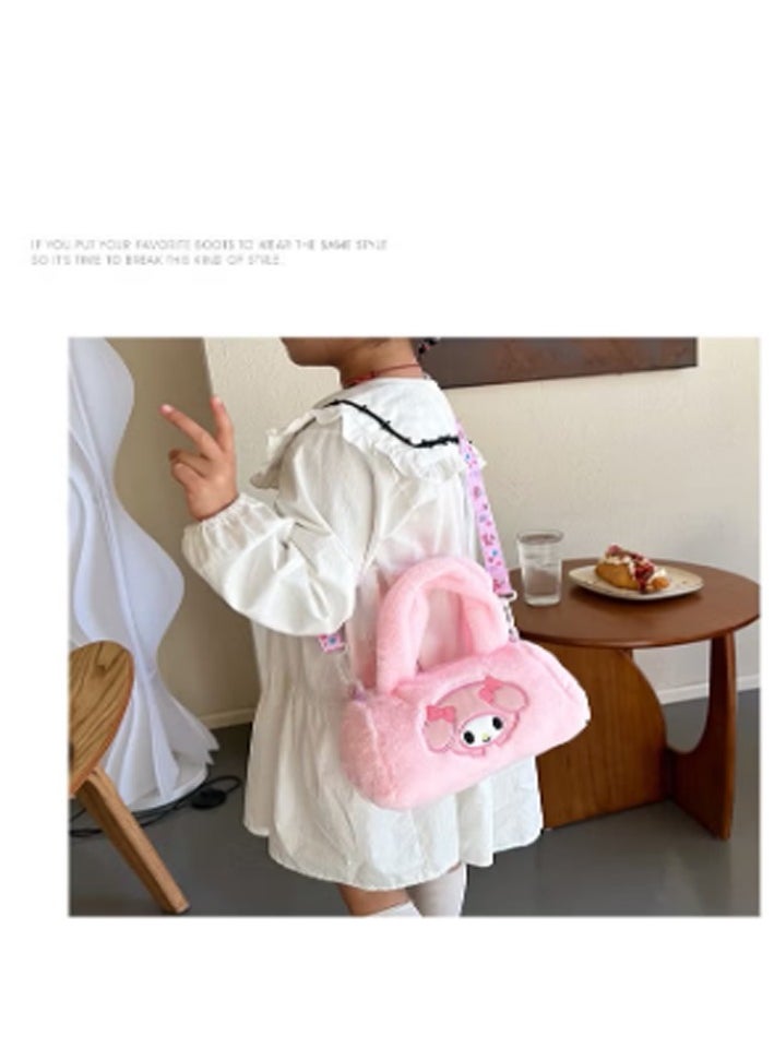 Sanrio - Sanrio Cute Cartoon Plush Toy Shoulder Crossbody Bag Rectangular Hand Bag Girls Children Backpack Claw Machine - Image 1