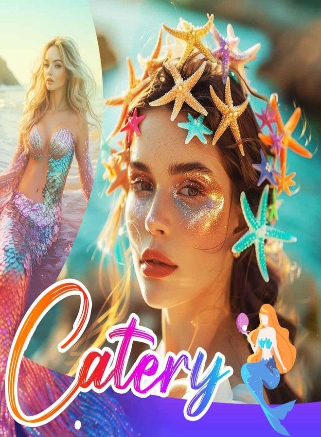 Catery Starfish Headband Seashell Mermaid Crown Headpiece Pearl Beach Wedding Hair Accessories for Women - Image 3