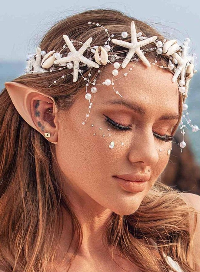 Catery Starfish Headband Seashell Mermaid Crown Headpiece Pearl Beach Wedding Hair Accessories for Women - Image 1