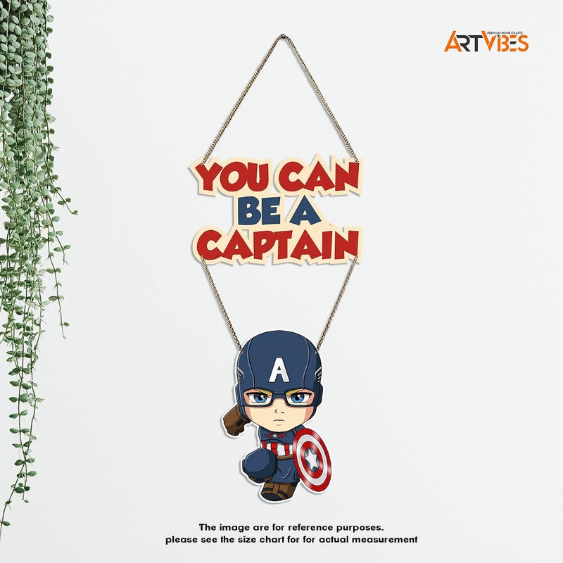 آرتفيب Captain America معلقة حائط خشبية مطبوعة مع اقتباس لديكور المنزل | المكتب | الهدية | غرفة المعيشة، غرفة النوم | قطعة ديكور خشبية | ديكور حديث | معلقات فنية مصممة (WH_5709N) - Image 4