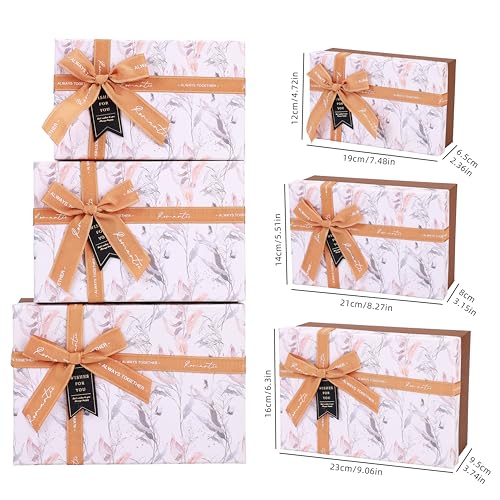 HOME ELEMENTS 3Pcs Decorative Premium Gift Boxes, Premium Storage Boxes with Bow, Gift Cards. Perfect hamper for special occasions like Birthday, Anniversary, Diwali and Christmas. - Image 4