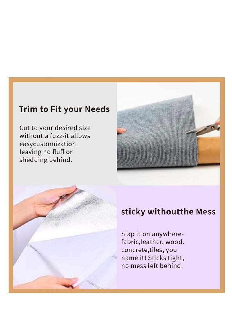 SYOSI 1Pcs Cat Scratch Furniture Protector Adhesive Pad Couch from Cats Scratching DIY Climbing Scratcher Trimmable Carpet Mat Grey 118x15.8In - Image 3