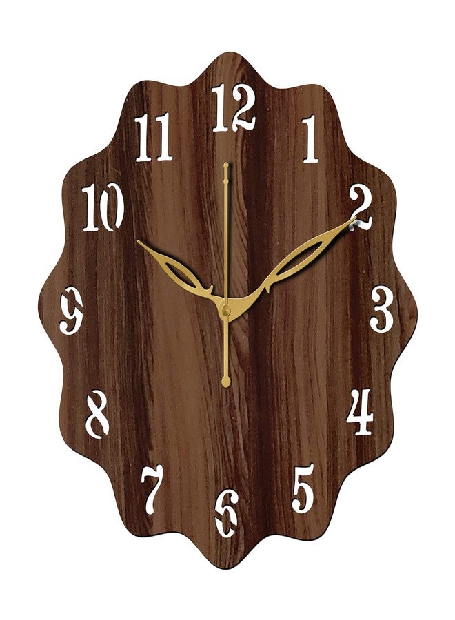 في بي كي ساعة حائط دائرية تناظرية صغيرة الحجم من خشب MDF من VPK، مقاس 10 بوصات، 25 × 25 سم، لون وينجي-18 - Image 1
