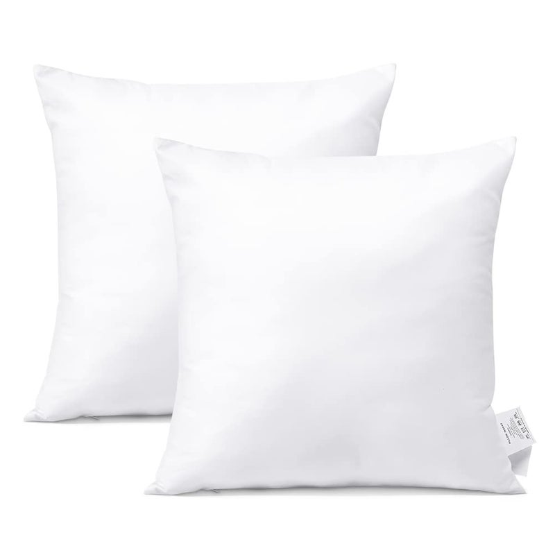 Artscope Set of 2 Premium Square Form Cushion Inner Pads 50x50cm Cushion Stuffer for Couch Sofa Bed  Indoor Decorative Pillows Inserts StandardWhite 20x20 Inch