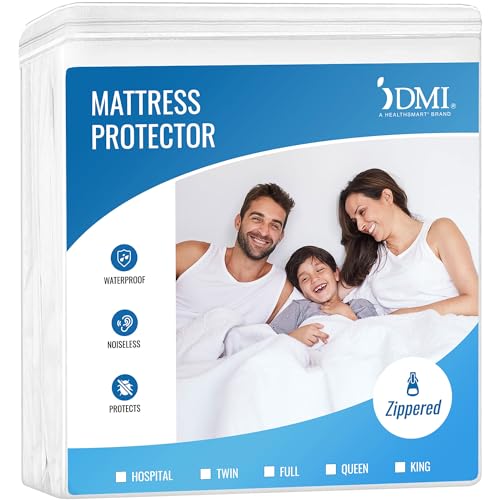 DMI Twin XL Zip Mattress Cover Waterproof and Washable Noiseless Cover for College Dorm Hospital Bed and Incontinence Durable Mattress Protector Twin Size XL for Pets Spills - Image 1