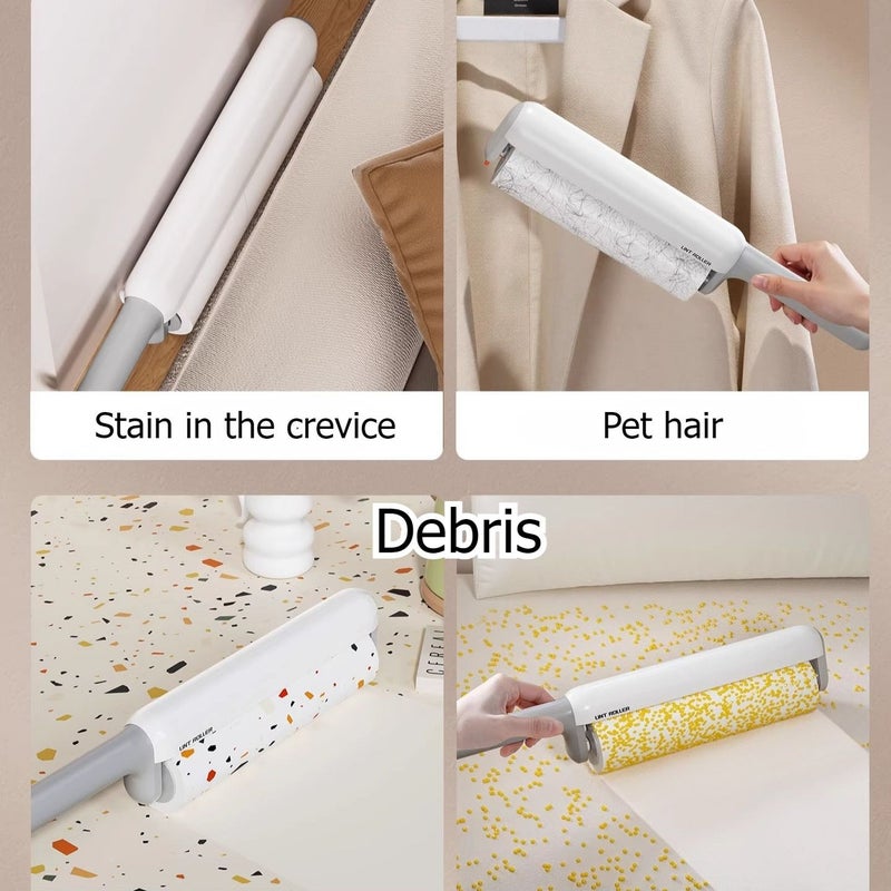 Cherry Pink Lint Roller Pet Hair Remover Strong Adhesive 60 Sheets Furniture Cat Dog Carpet - Image 2