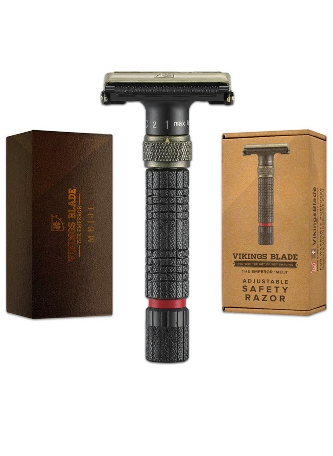Vikings Blade - Adjustable Double Edge Safety Razor + Luxury Case. Smooth, Reusable, Eco-Friendly (The Emperor “Meiji”) - Image 1
