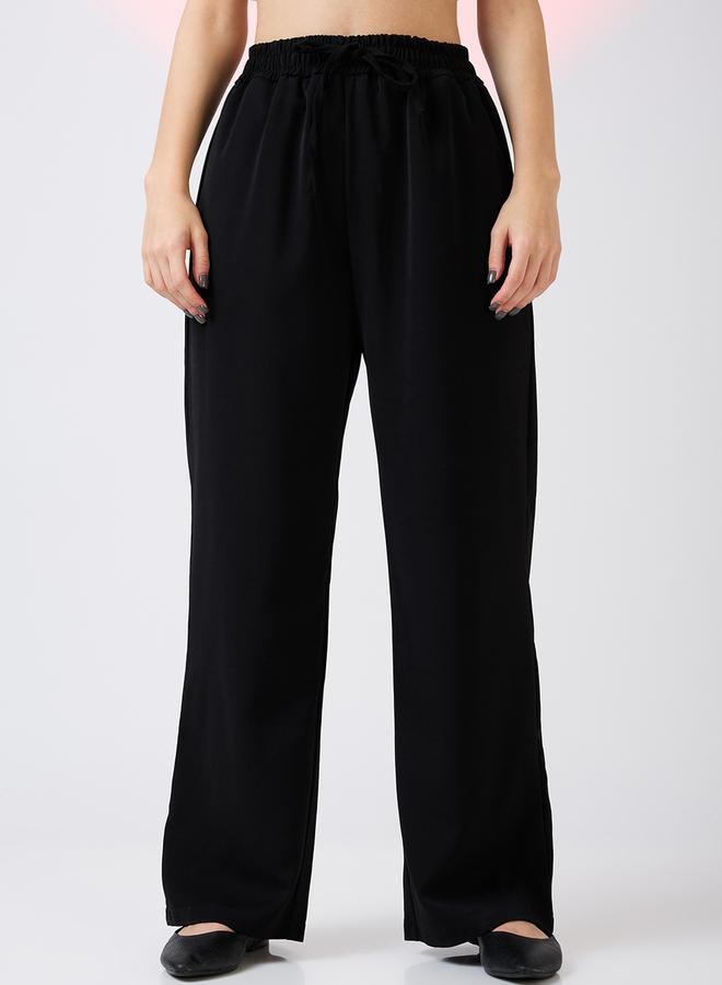 globus Women Black Mid Rise Regular Fit Pants - Image 2