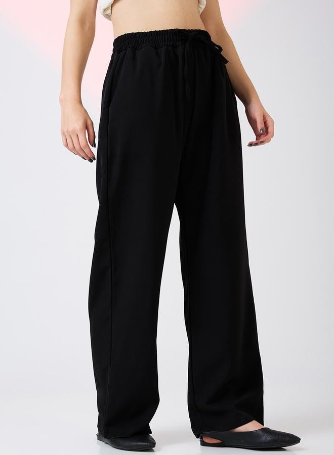 globus Women Black Mid Rise Regular Fit Pants - Image 4