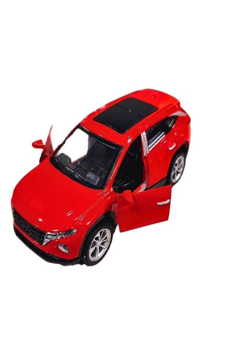 Hyundai Tucson SUV 1/46 Scale Diecast Model with Lights and Sound - Alloy Diecast Sports Car - Front Doors Opening - Size Approximately 12.7cm (Without Box - Red) - Image 1