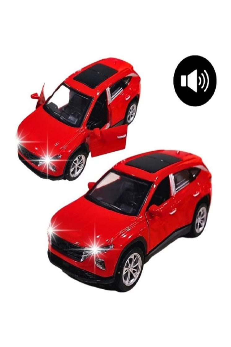 Hyundai Tucson SUV 1/46 Scale Diecast Model with Lights and Sound - Alloy Diecast Sports Car - Front Doors Opening - Size Approximately 12.7cm (Without Box - Red) - Image 2