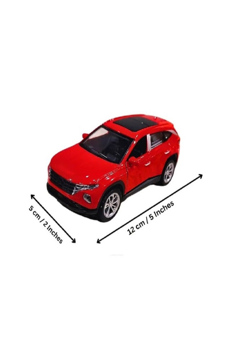 Hyundai Tucson SUV 1/46 Scale Diecast Model with Lights and Sound - Alloy Diecast Sports Car - Front Doors Opening - Size Approximately 12.7cm (Without Box - Red) - Image 3