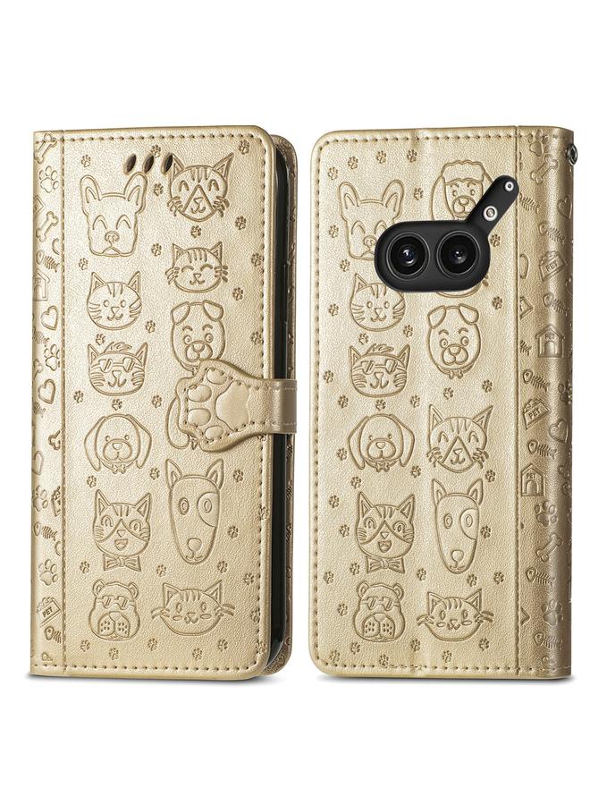S-TOP Case For Nothing Phone 2a Plus Cat and Dog Embossed Leather Phone Case - Image 2