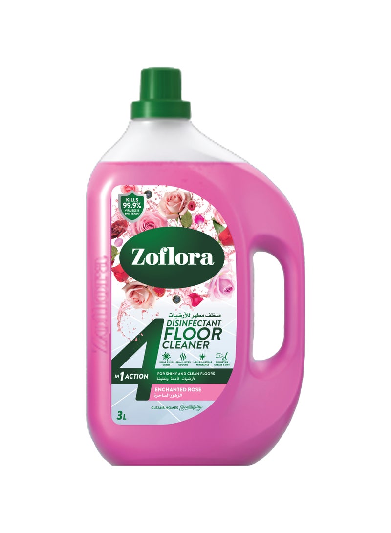 زوفلورا منظف ومطهر للأرضيات برائحة الوردة الساحرة 3لتر