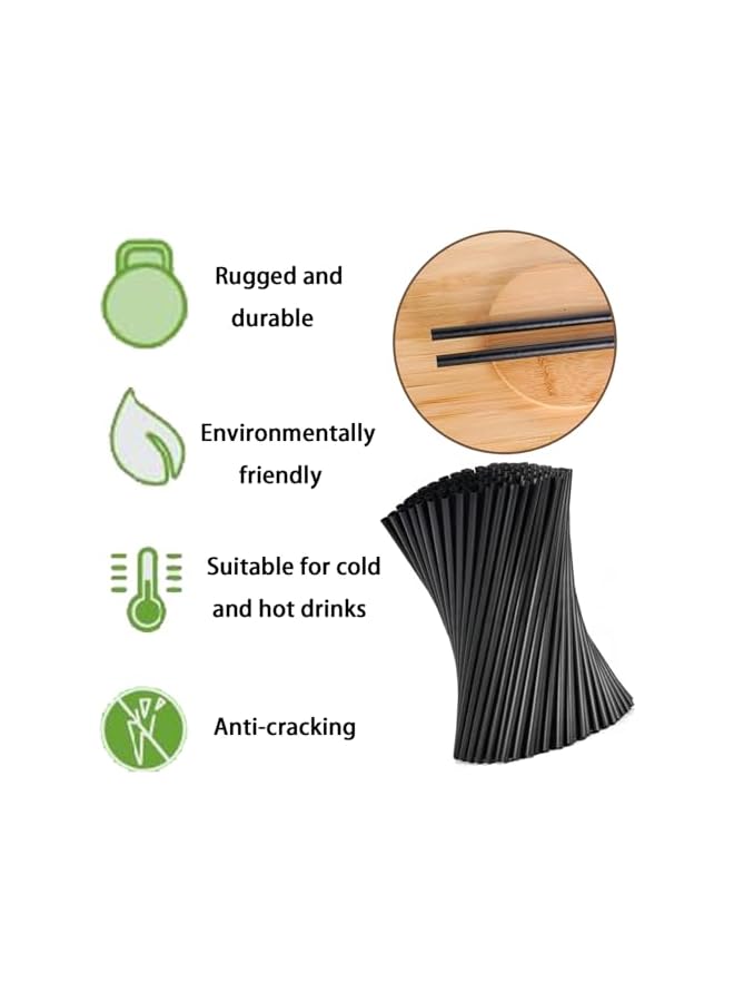 S-TOP 100PCS Black Paper Straws – Ideal for Parties, Cafes, and Everyday Use; Biodegradable, Long Drink & Milkshake Straws, Stylish & Sustainable Straw Option - Image 4