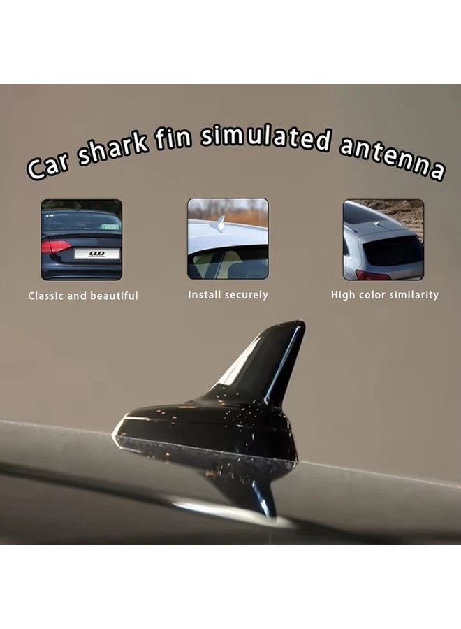 White Car Shark Fin Antenna Cover No Drilling Vehicle Simulation Antenna Top Decoration - Image 2
