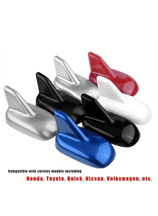 White Car Shark Fin Antenna Cover No Drilling Vehicle Simulation Antenna Top Decoration - Image 5