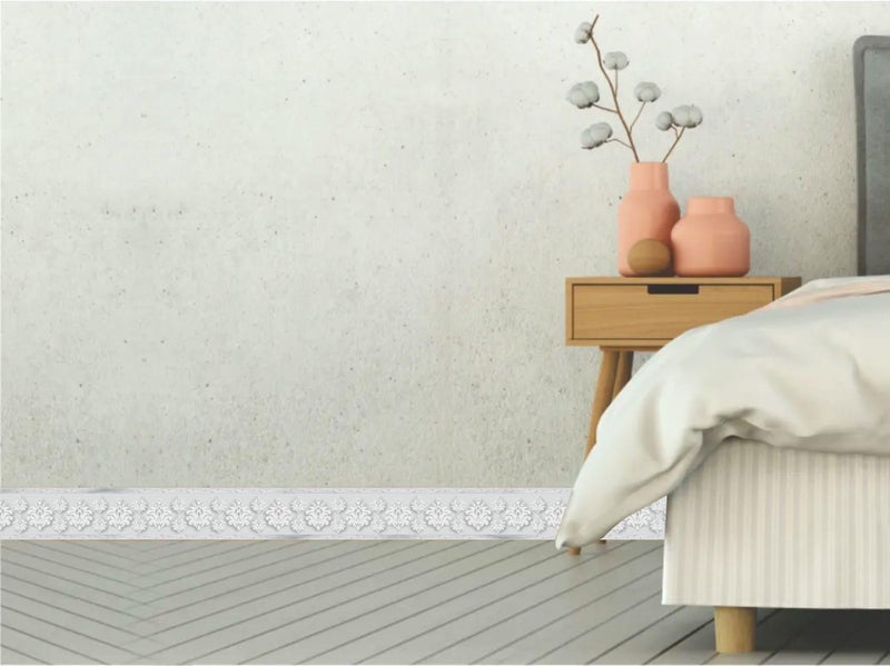 Decals Creation Wall Border Sticker Marble Stone Pattern Matt Finish Waterproof PVC for Kitchen Bathroom Indoor Grey Tile Flower Pattern- (120 X 4 Inch Roll) - Image 5