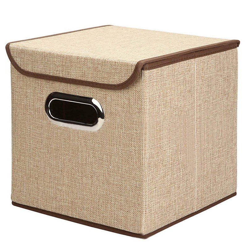 DIKSUL Foldable Cube Square Storage Box with Lid Organizer Containers Baskets Bins for Home Bedroom Closet Office Nursery For Toys Clothes Papers Books Other Accessories Storage Box Multicolor - Image 1