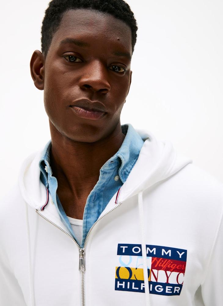 TOMMY HILFIGER Graphic Zip Through Hoodie - Image 3