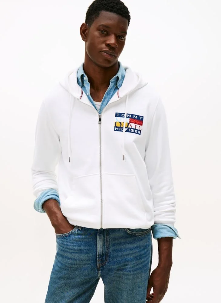 Graphic Zip Through Hoodie