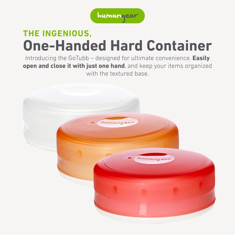 humangear GoTubb | Hard Container | Easy Open | Food-Safe Material, Clear/Orange/Red, Medium - Image 2