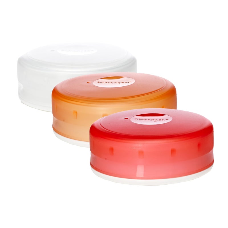 humangear GoTubb | Hard Container | Easy Open | Food-Safe Material, Clear/Orange/Red, Medium - Image 1