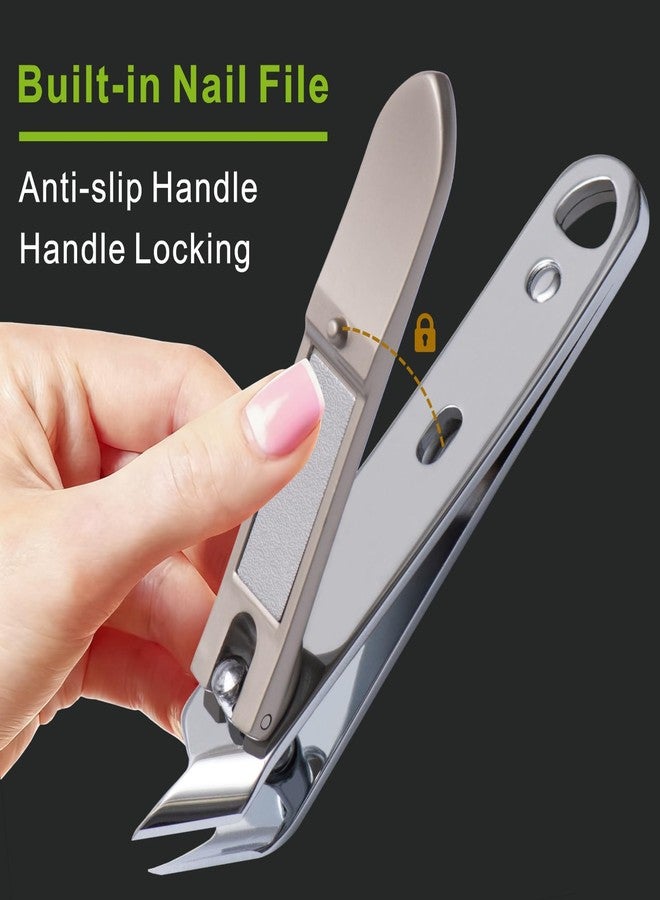 dignity Slanted Pointed Ingrown Nail Clippers,Slanted Edge Blades for Thick Fingernails and Toenails,Angled Toenail Clippers with Non Slip Handle,Cuticle Trimmer,Built in File,Stainless Steel,Extremely Sharp - Image 5