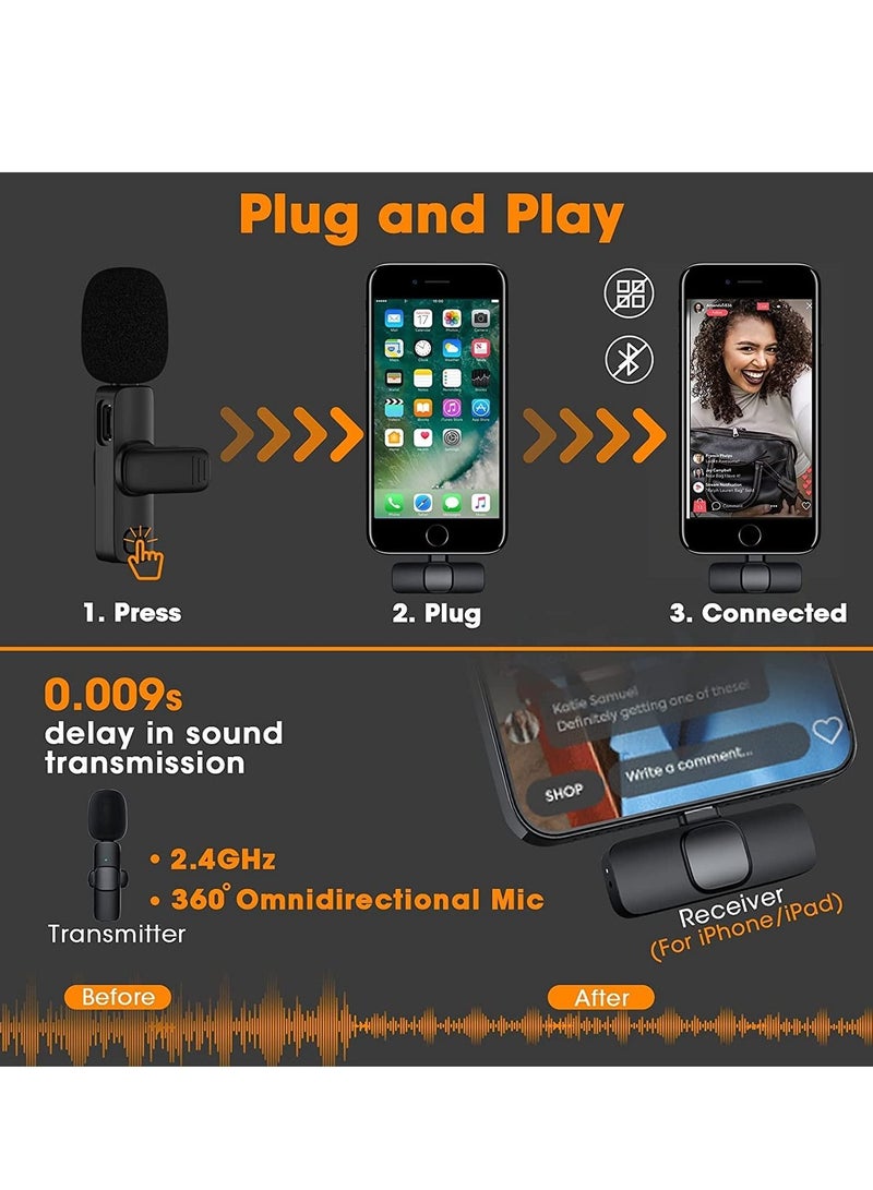 ELTRAZONE Wireless Lavalier Microphone for iPhone iPad Mini Mic for YouTube Facebook Live Stream TikTok Vlog Zoom Video Recording - Noise Reduction/No APP & Bluetooth Needed (Lightning) - Image 4
