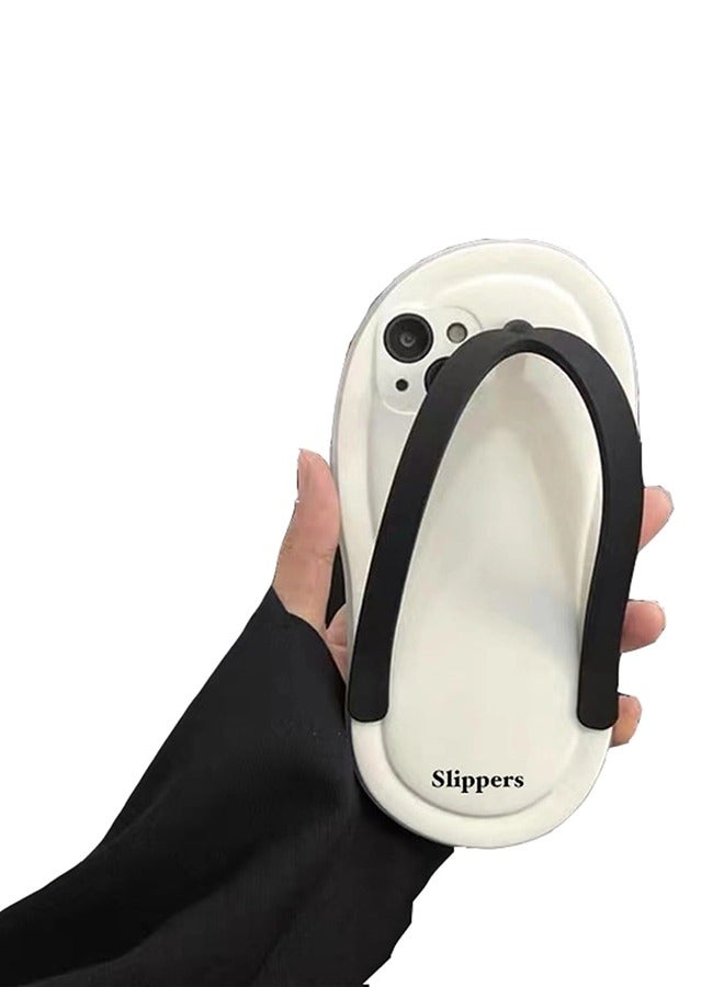 ShebSheb Slippers Phone Cases for iPhone 12, Funny Flip Flops Phone Cases , Silicone Ugly Phone Cases, Weird Phone Cases White - Image 1