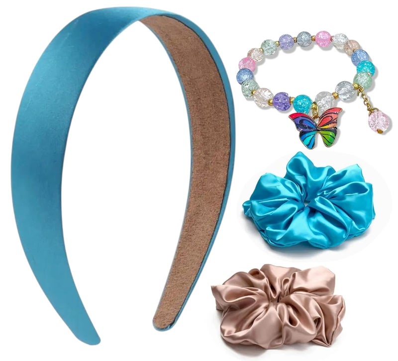 Tera13 Girls Kids Gift Set, Cartoon Bracelet with Hair Accessories Kit (Pack of 4) Combo Set for Women & Girls, B-Day, Kanjak, Rakhi Return Gift for Girls Gift Items, Pouch, Hair Clip Rubber - Image 1